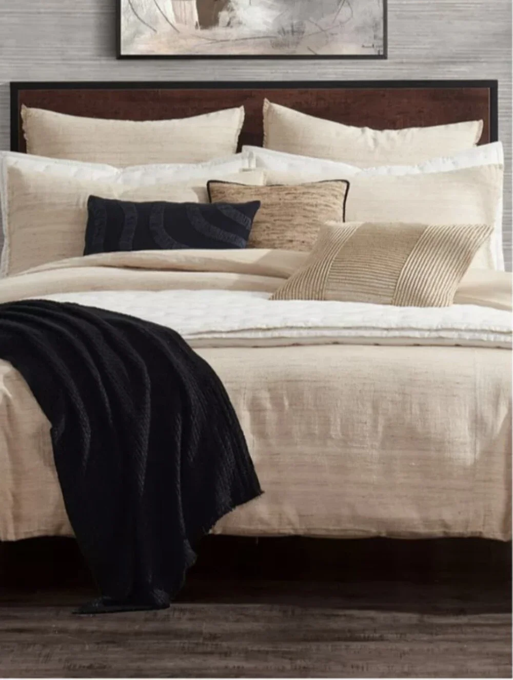 Donna Karen gold raw silk duvet cover in king